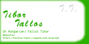 tibor tallos business card